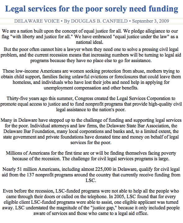 Legal Services for the poor pg 1